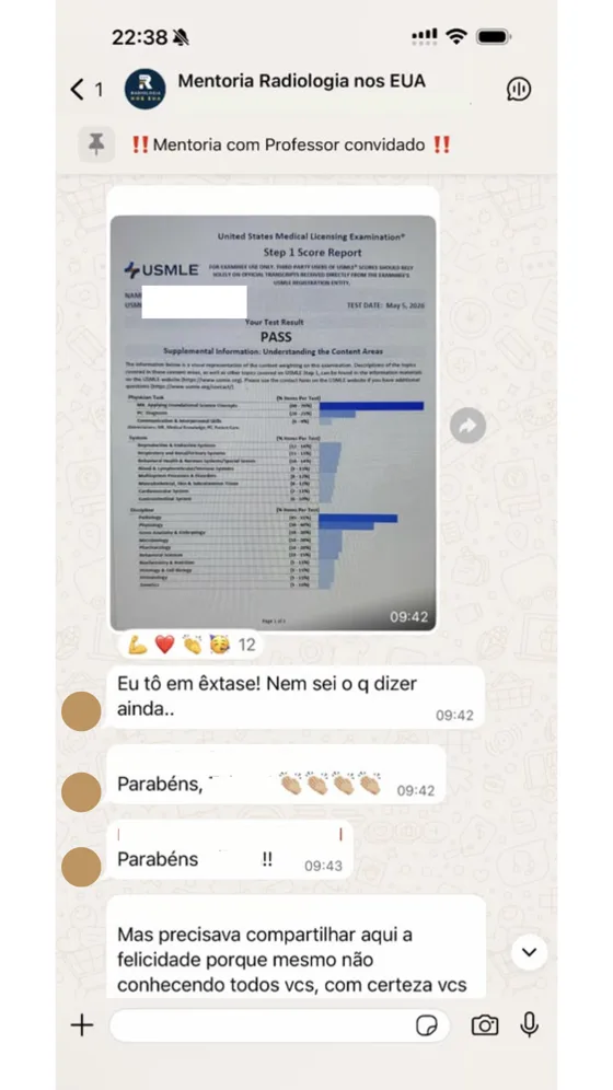 Print de conversa do grupo de mentoria
